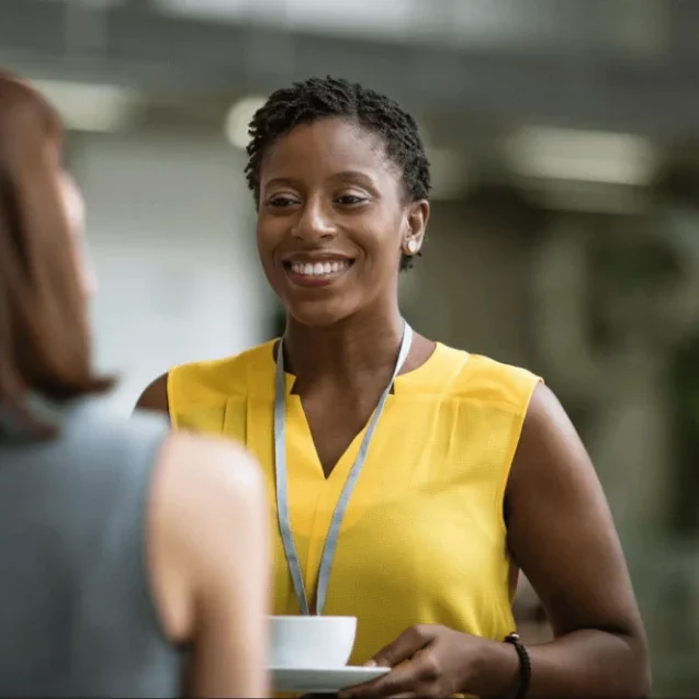 Two women conversing